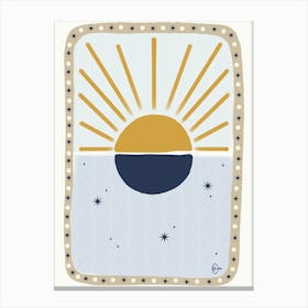 Day Night Sparkle - Gold - Blue Canvas Print