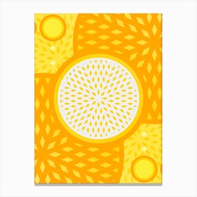 Geometric Abstract Glyph in Happy Yellow and Orange n.0100 Canvas Print
