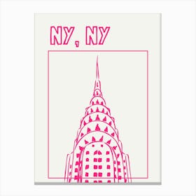 NY NY Pink Print Canvas Print