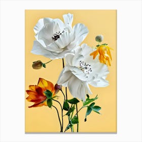 White Peonies 1 Canvas Print