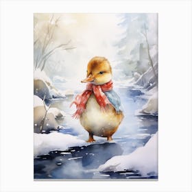 Snowy Duckling 4 Canvas Print