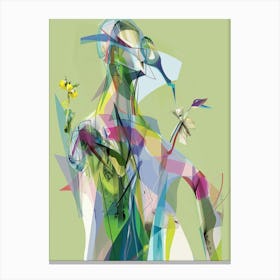 Abstract Woman With Flowers Canvas Print