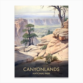 Canyonlands National Park Watercolour Vintage Travel Poster 2 Canvas Print