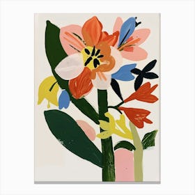Painted Florals Amaryllis 4 Canvas Print