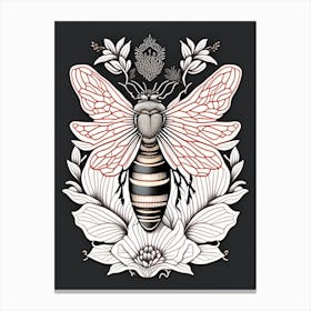 Queen Bee Ink William Morris Style Canvas Print