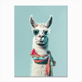 Llama In Sunglasses 5 Canvas Print