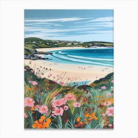 Crantock Beach, Cornwall, Matisse And Rousseau Style 1 Canvas Print