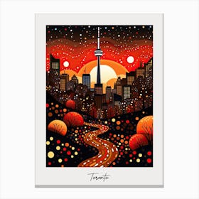 Poster Of Toronto, Illustration In The Style Of Pop Art 3 Canvas Print