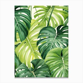 Tropical Leaves Seamless Pattern Canvas Print