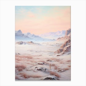 Dreamy Winter Painting Gobi Gurvansaikhan National Park Mongolia 2 Canvas Print