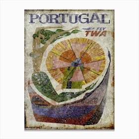 Vintage Travel Poster ― Portugal Fly Twa 2 Canvas Print