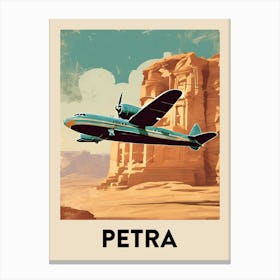 Petra Retro Travel Poster 1 Canvas Print