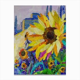 Sun Flowers In Tuscan Canvas Print