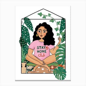 Stay At Home Club Canvas Print
