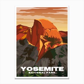 Yosemite National Park Vintage Travel Poster Canvas Print
