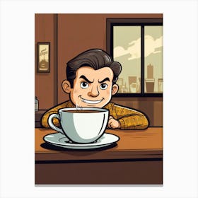 Man With A Cup Of Coffee Canvas Print