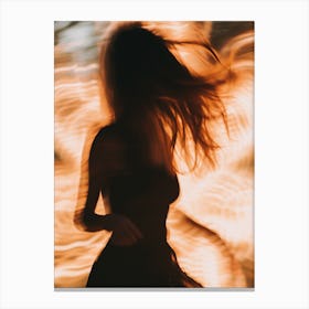 Elena Tupiga Behind A Thin Veil There Is A Blurry Silhouette Canvas Print