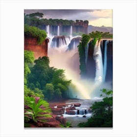 Iguazu Falls Of The South, Argentina Realistic Photograph (3) Canvas Print