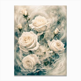 White Roses - Ai Canvas Print