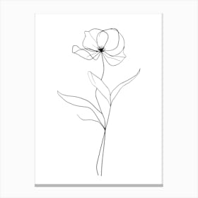 Single Flower Minimalist Line Art Monoline Illustration Canvas Print