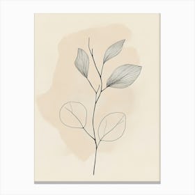 Twig Line Art Canvas Print