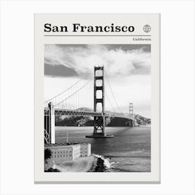 San Francisco California Black And White Canvas Print