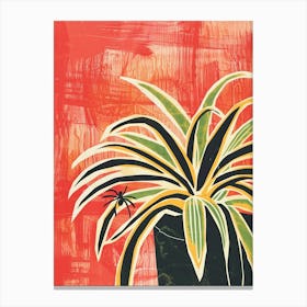 Spider Plant Minimalist Block Print 4 Canvas Print