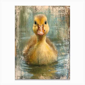 Cute Brushstrokes Ducklings 4 Canvas Print