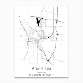 Albert,France Minimalist Map Canvas Print