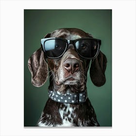 Dog In Sunglasses. Generated AI. Art Print 6 Canvas Print