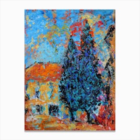 House And Trees Canvas Print