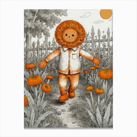 Default Draw Me Funny A Marigold Moonwalking Across The Garden 3 Canvas Print