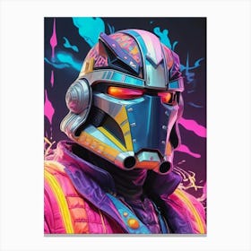 Captain Rex Star Wars Neon Iridescent Painting (3) Canvas Print