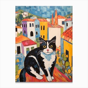 Painting Of A Cat In Nicosia Cyprus 1 Canvas Print