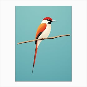 Bird Perching Minimalist 4 Canvas Print