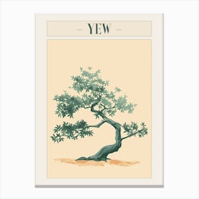 Yew Tree Minimal Japandi Illustration 1 Poster Canvas Print