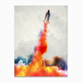 Colored Smoke From Rocket Launch 1 Canvas Print