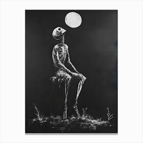 Skeleton In The Moonlight 3 Canvas Print