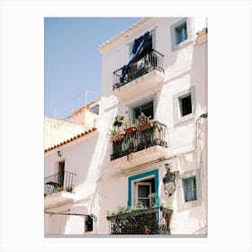 Houses in Eivissa // Ibiza Travel Photography Canvas Print