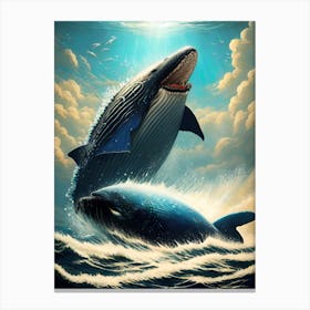 Humpback Whales Canvas Print