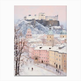 Dreamy Winter Painting Salzburg Austria 5 Canvas Print