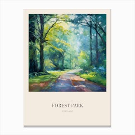 Forest Park Portland United States 4 Vintage Cezanne Inspired Poster Canvas Print