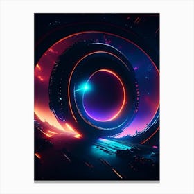 Event Horizon Neon Nights Space Canvas Print