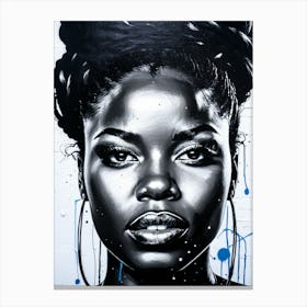 Graffiti Mural Of Beautiful Black Woman 14 Canvas Print