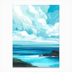 Seascape With Clouds Canvas Print