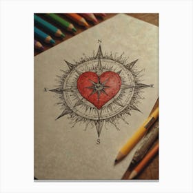Heart Compass 12 Canvas Print