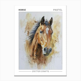 Horse Pastel Watercolour 4 Poster Canvas Print