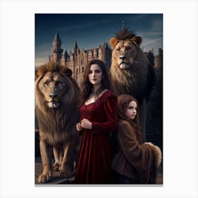 Absolute Reality V16 Vampire Sisters With A Lion Castle In The 2 Canvas Print
