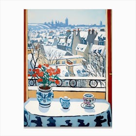 The Windowsill Of Edinburgh   Scotland Snow Inspired By Matisse 1 Canvas Print