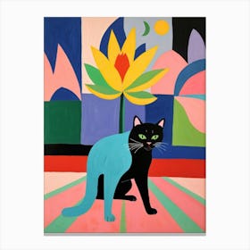 Cat And Flower 1 Canvas Print